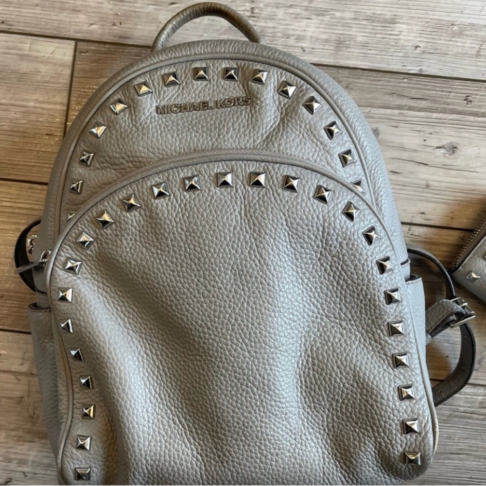 Michael Kors Gray Studded Backpack